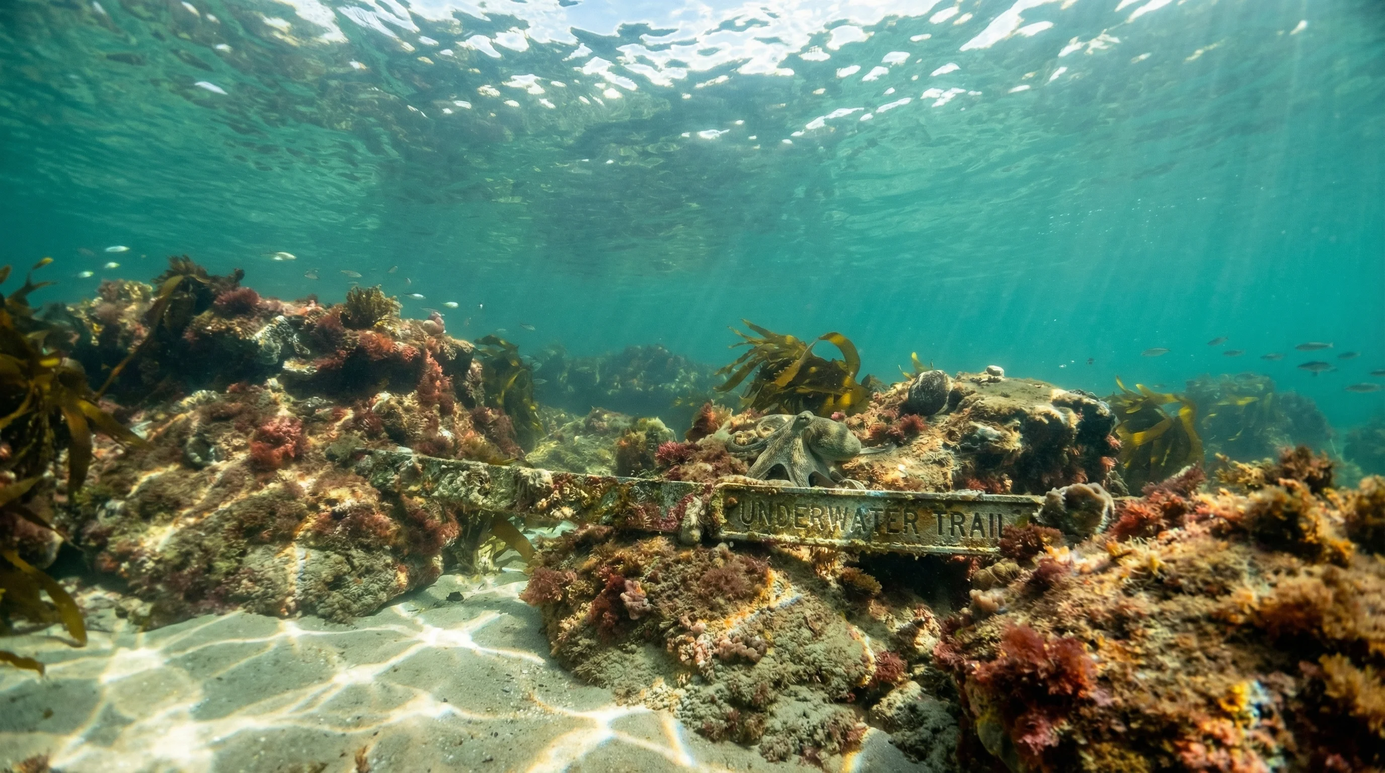 Underwater Trail Alongside a Sandstone Reef