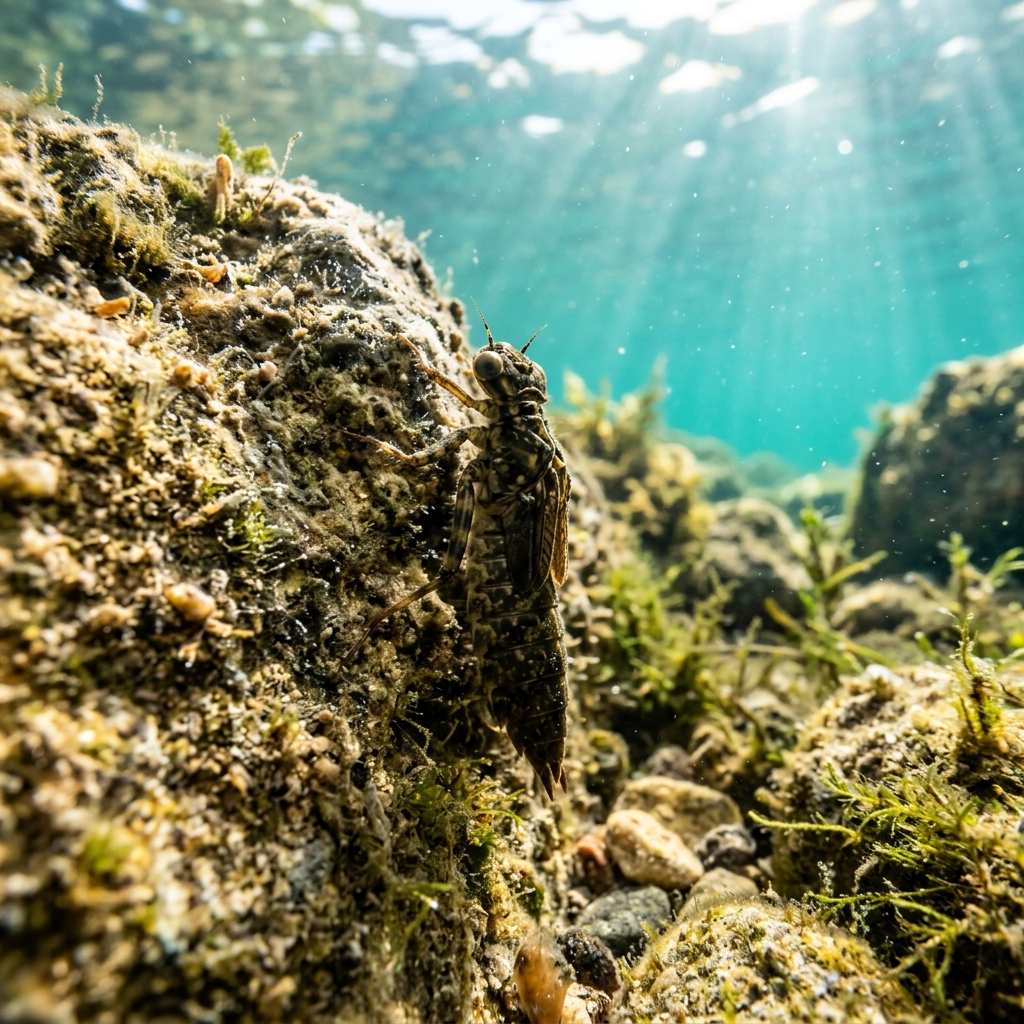 Aquatic Insect (Insecta spp.) in its marine habitat