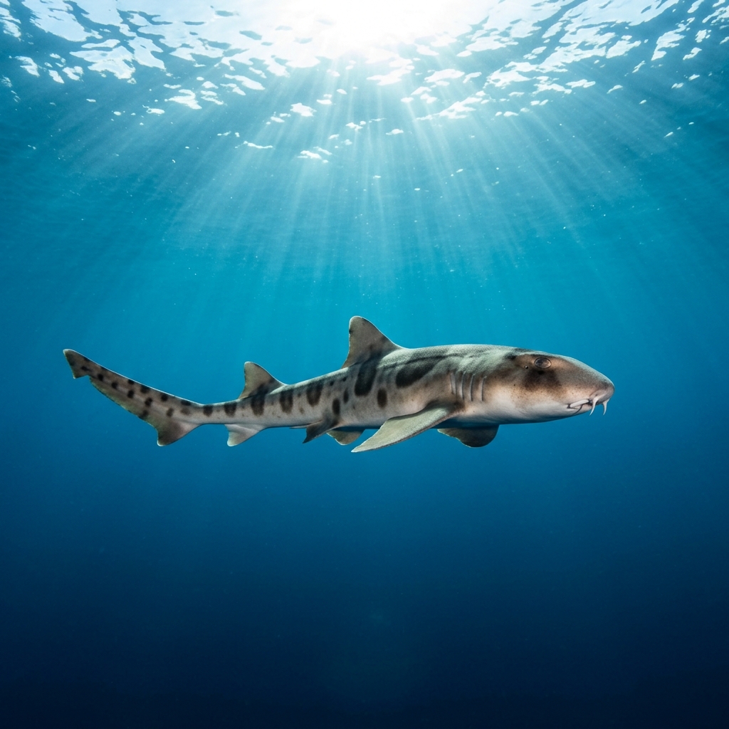 Bamboo Shark (Hemiscylliidae spp.) cruising through the ocean