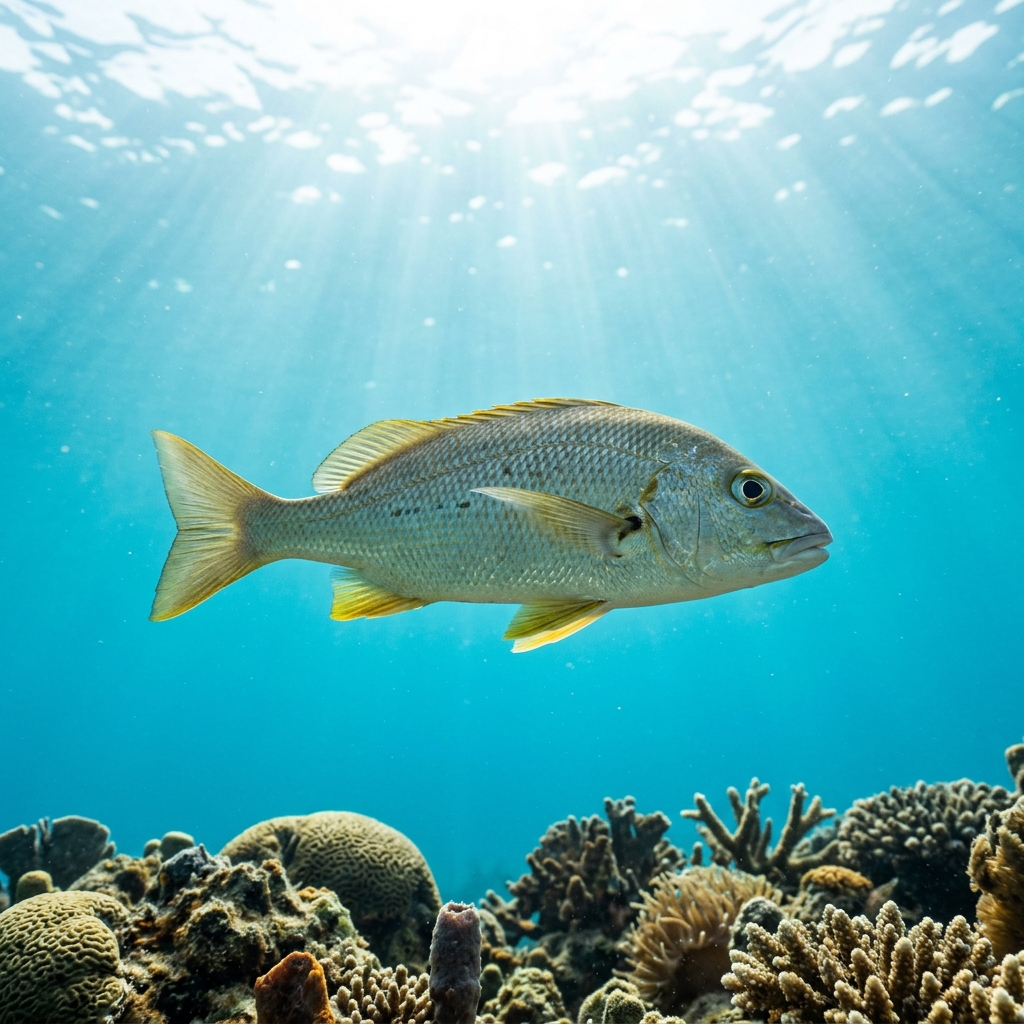 Bastard Grunt (Pomadasys incisus) swimming in its natural underwater habitat