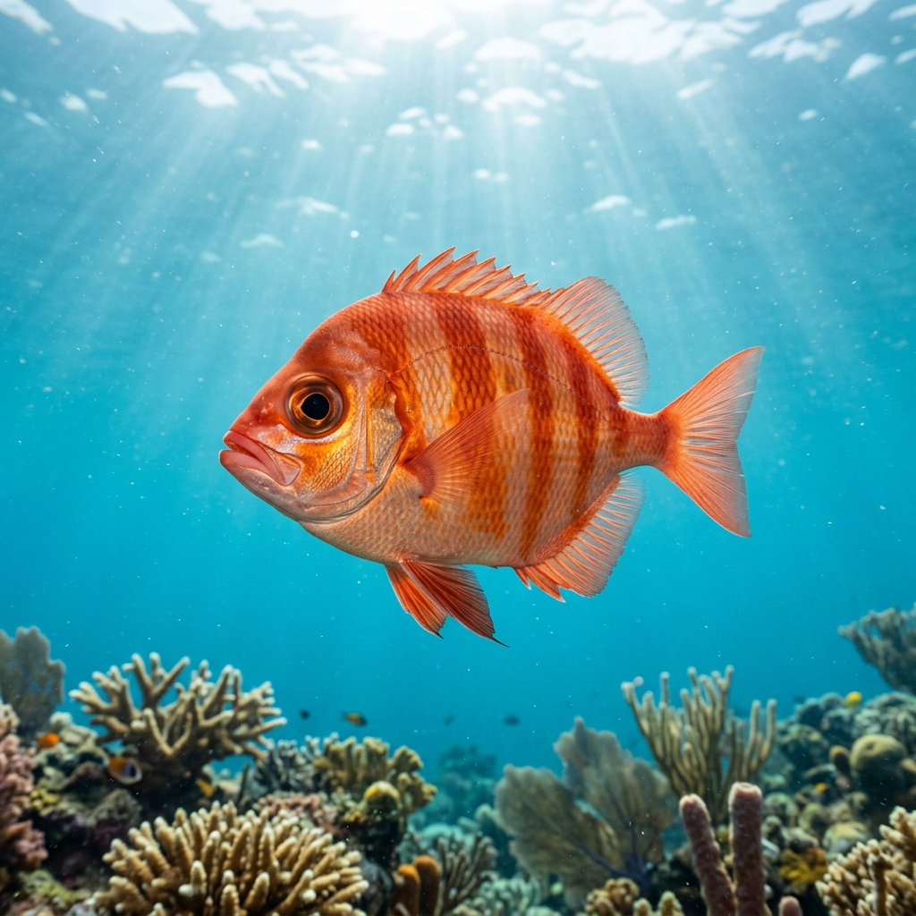 Boarfish (Antigoniidae spp.) swimming in its natural underwater habitat