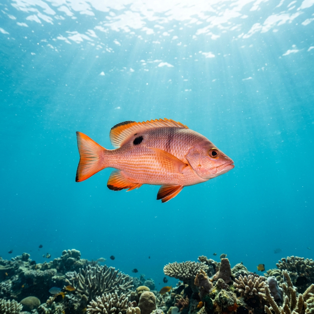 Butterfly Perch (Caesioperca lepidoptera) swimming in its natural underwater habitat
