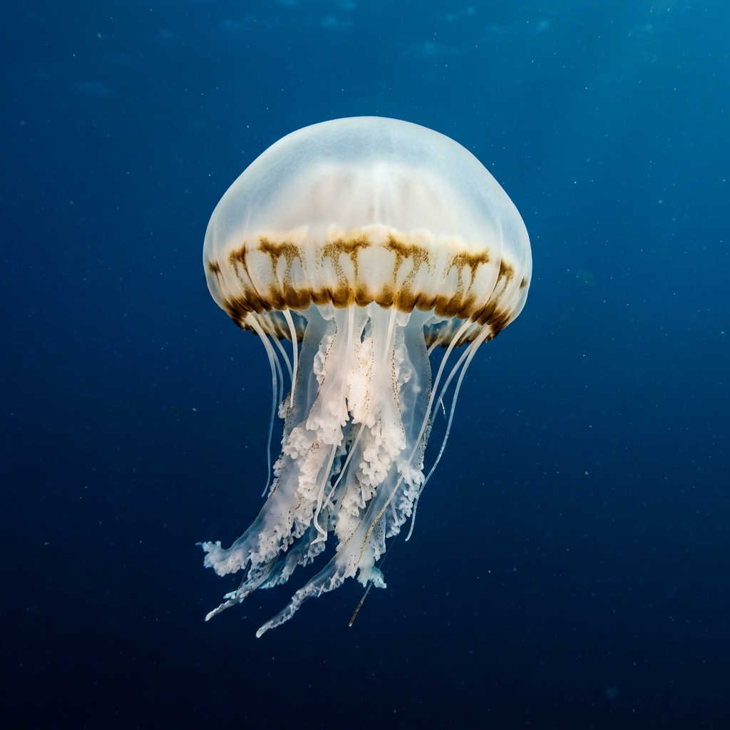 Cannonball Jelly (Stomolophus meleagris) in its marine habitat