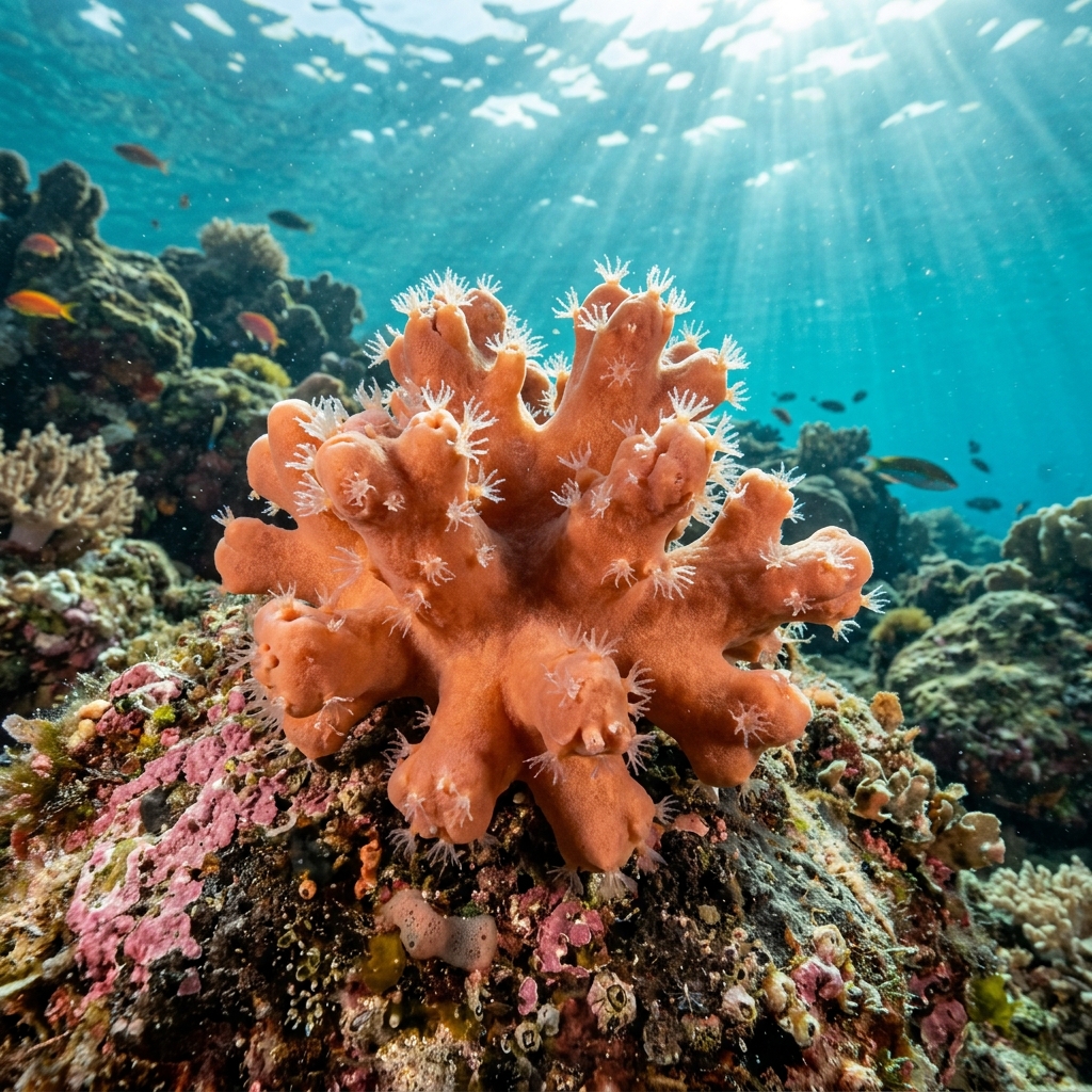 Dead Man's Fingers (Alcyoniidae spp.) in its marine habitat