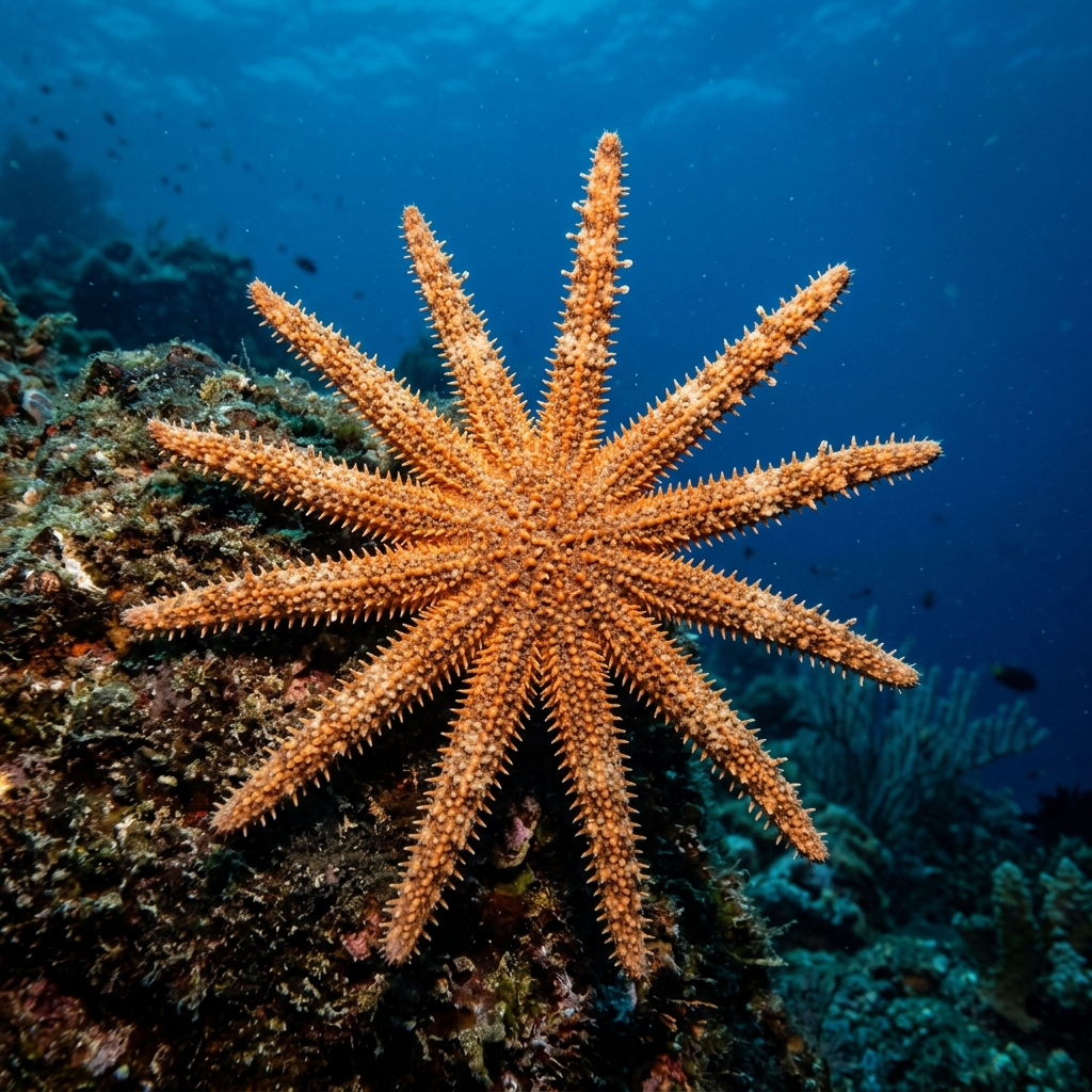 Eleven-armed Sea Star (Coscinasterias muricata) in its marine habitat