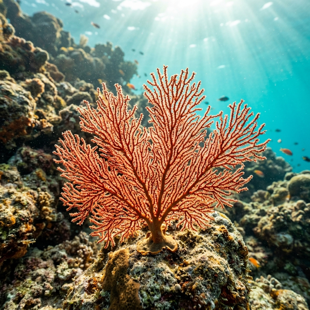 Fan Coral (Acanthogorgiidae spp.) growing on a reef