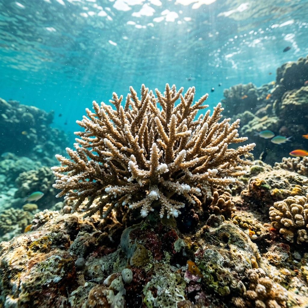 Fire Coral (Helioporidae spp.) in its marine habitat