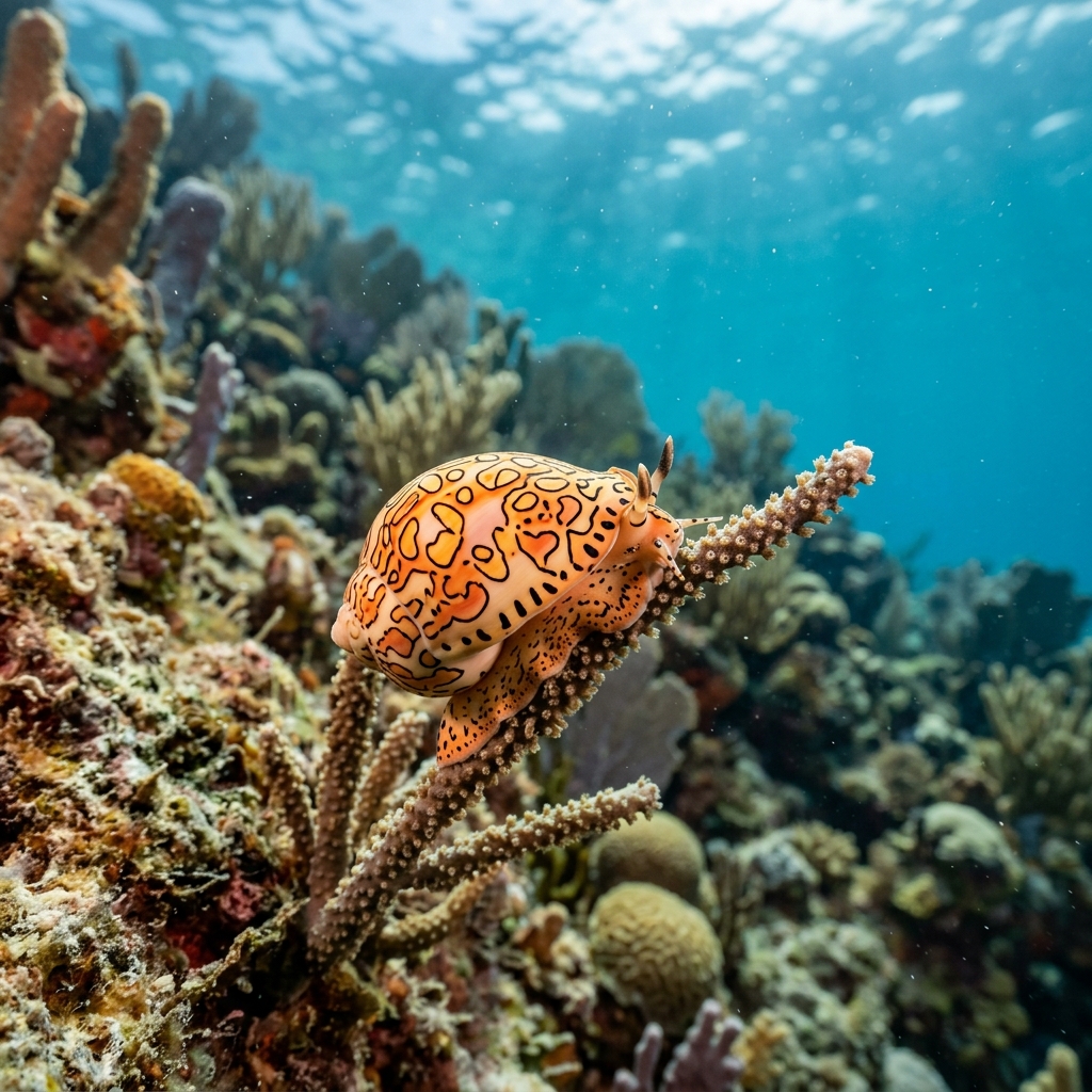 Flamingo Tongue (Ovulidae spp.) on the ocean floor