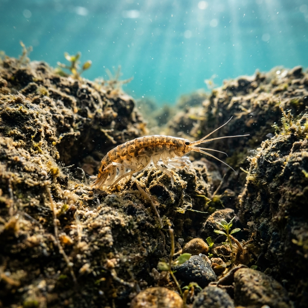 Freshwater Shrimp (Gammaridae spp.) on a coral reef