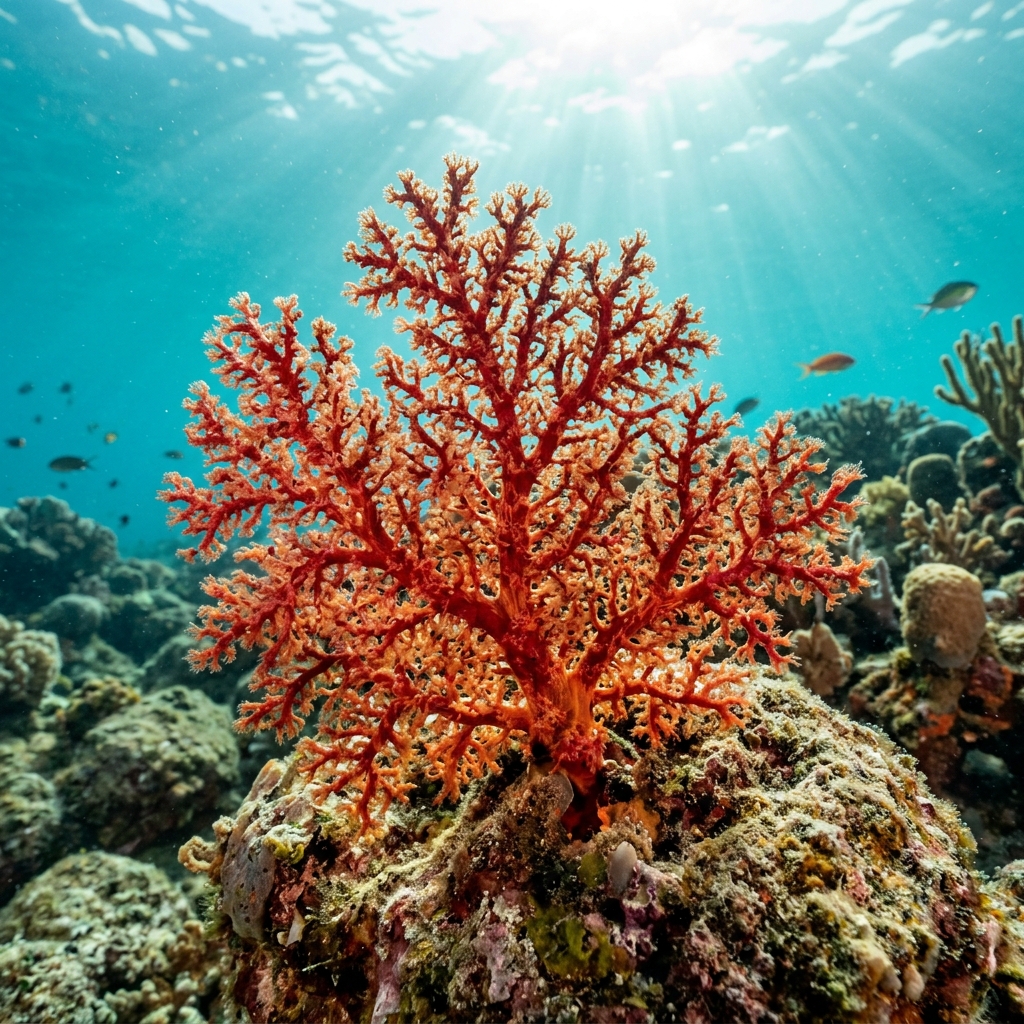 Gorgonian Sea Fan (Malacalcyonacea incertae sedis spp.) in its marine habitat