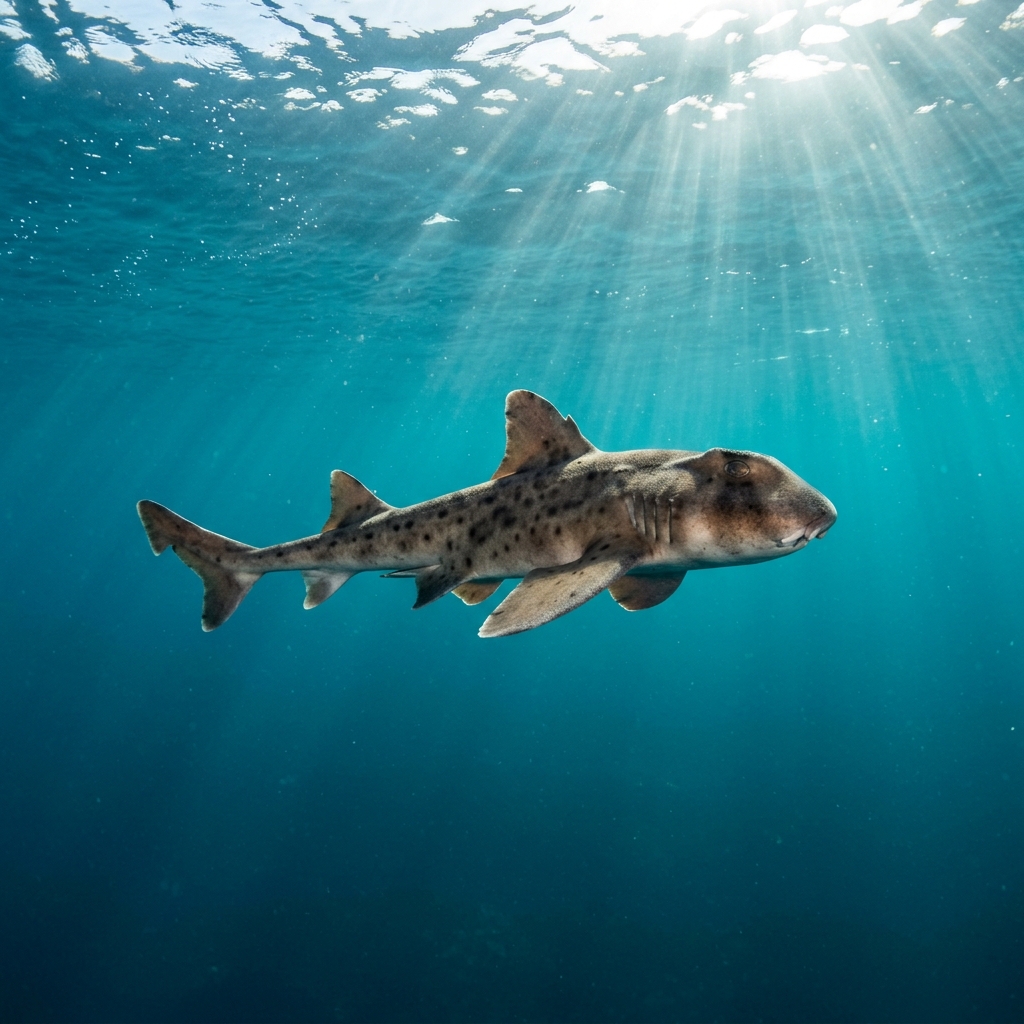 Horn Shark (Heterodontidae spp.) cruising through the ocean