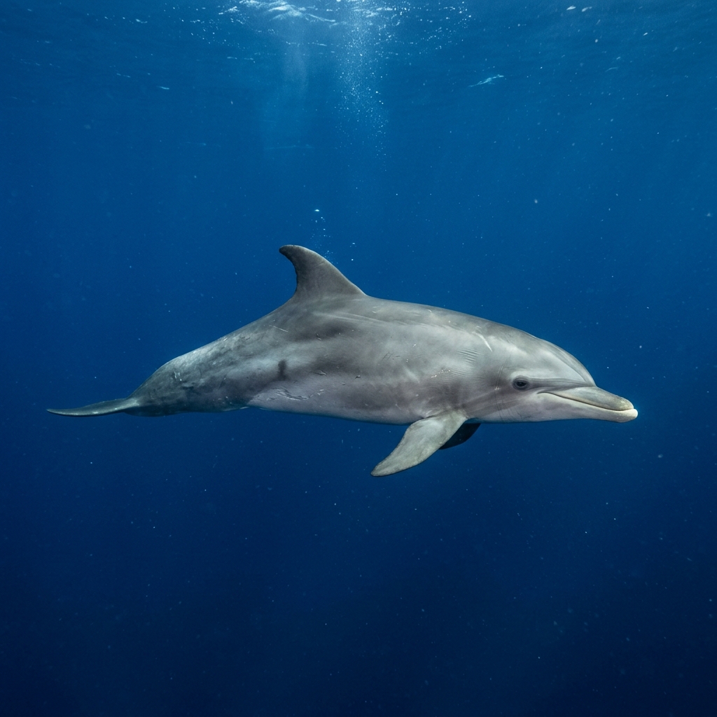 Indo-Pacific Bottlenose Dolphin (Tursiops aduncus) in its natural marine environment