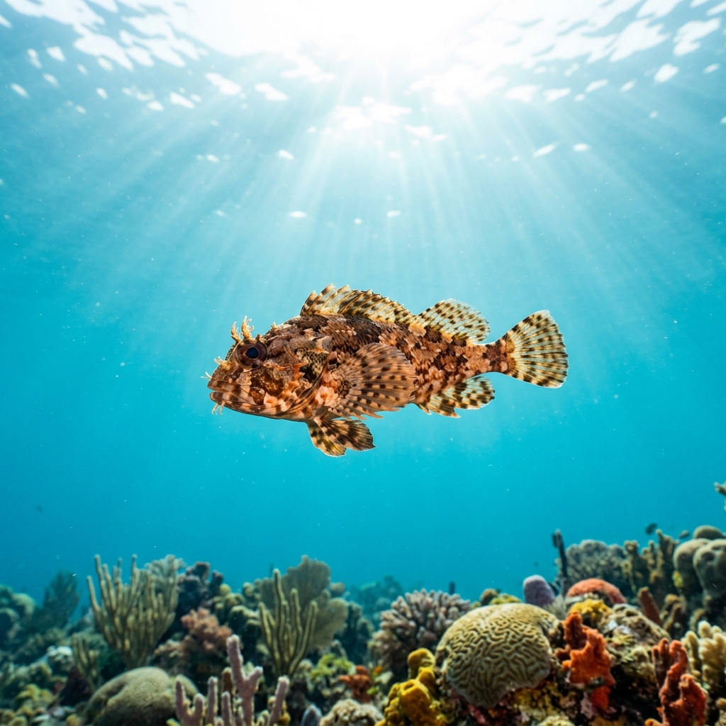 Klipfish (Clinidae spp.) swimming in its natural underwater habitat