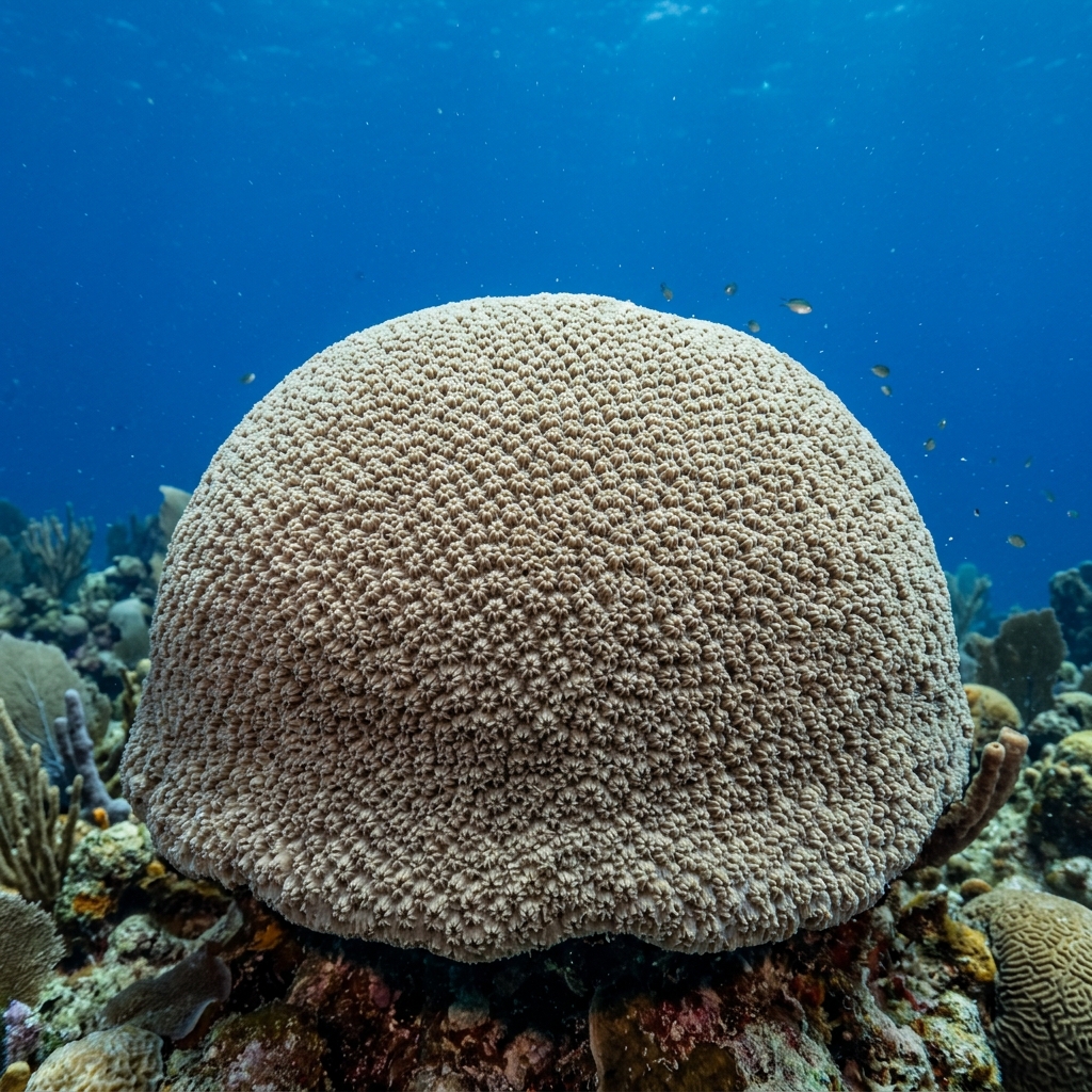 Massive Starlet Coral (Siderastrea siderea) growing on a reef