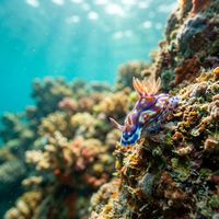 Mollusk (Mollusca spp.) on the ocean floor