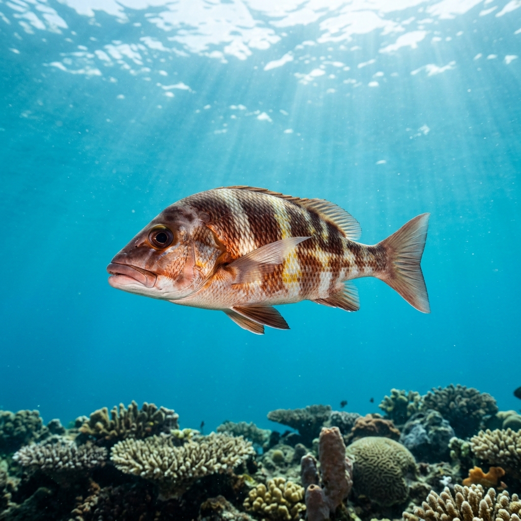 Morwong (Cheilodactylidae spp.) swimming in its natural underwater habitat