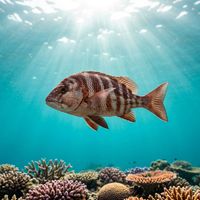 Morwong fish with elongated pectoral fin rays resting on a rocky reef in temperate water.