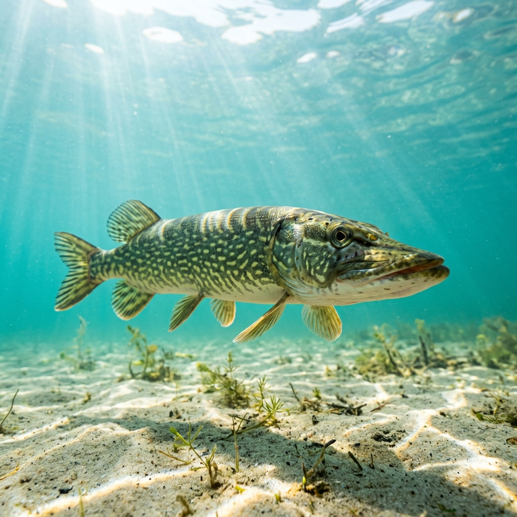 Pikes (Cyperaceae spp.) swaying in the current