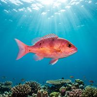 Pink Maomao, a rosy-pink deep-bodied reef fish with a long pectoral fin, swimming over a rocky New Zealand reef.
