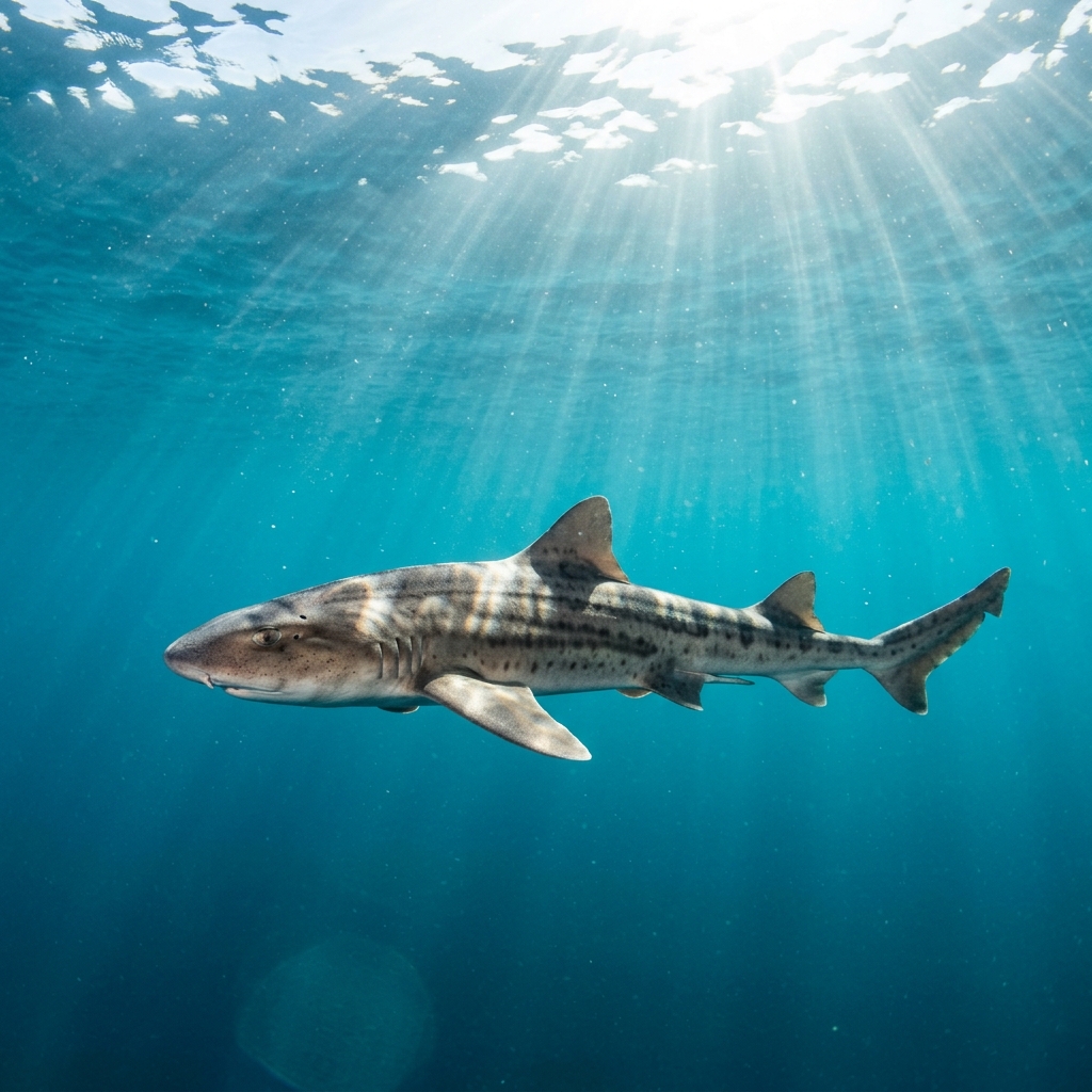 Pyjama Shark (Poroderma africanum) cruising through the ocean