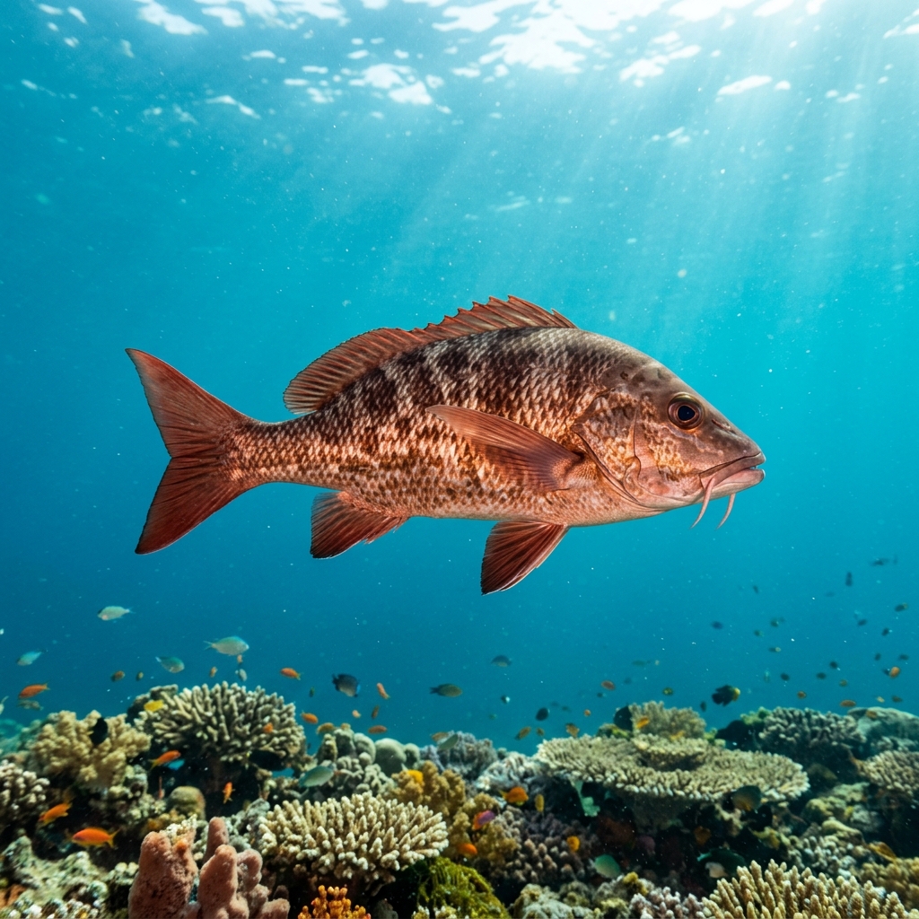 Red Morwong (Cheilodactylus fuscus) swimming in its natural underwater habitat