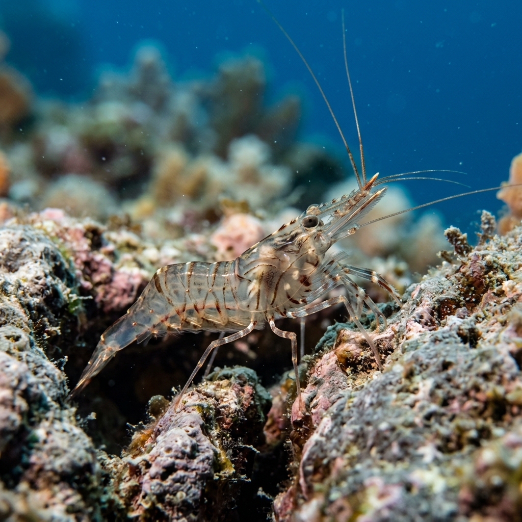 Rockpool Prawn (Palaemon elegans) on a coral reef