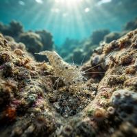 Sand Shrimp (Crangon septemspinosa) underwater