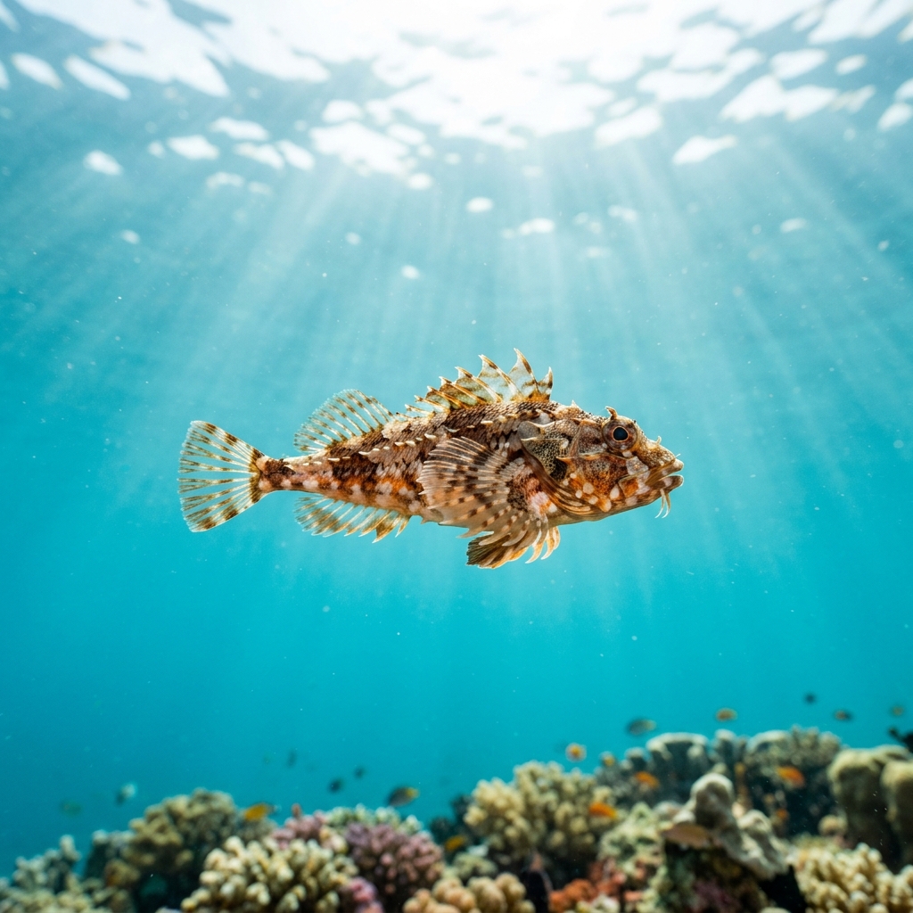 Sar (Agonidae spp.) swimming in its natural underwater habitat