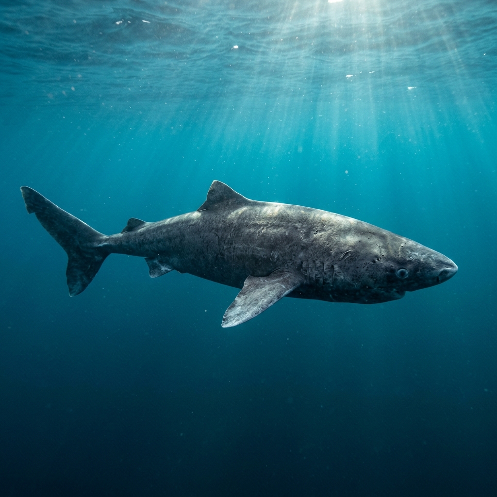Sleeper Shark (Dalatiidae spp.) cruising through the ocean
