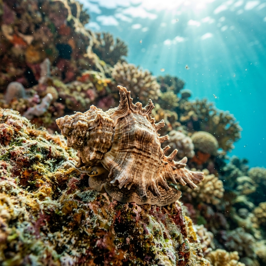 Snails (Muricidae spp.) on the ocean floor