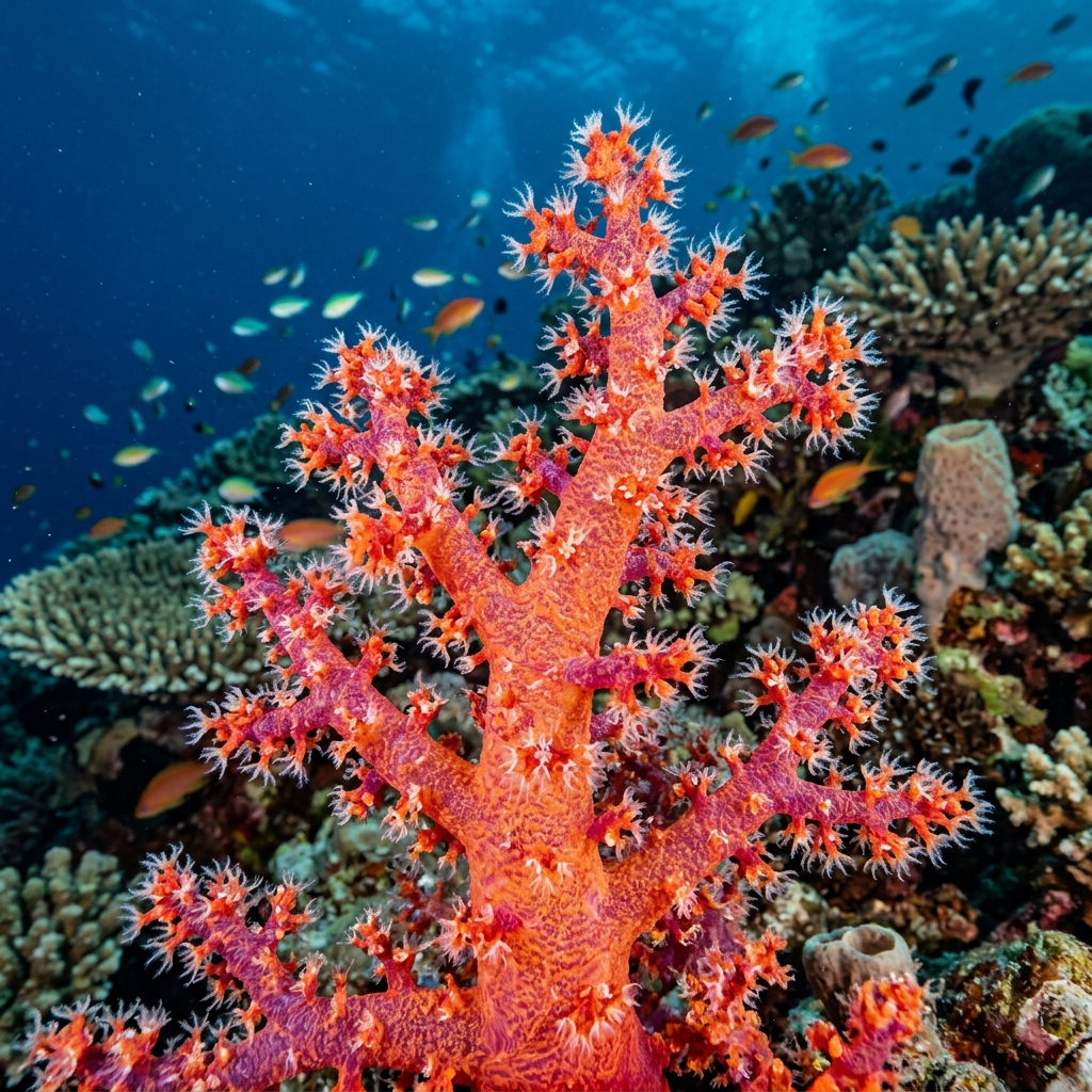 Soft Coral (Alcyonacea spp.) growing on a reef
