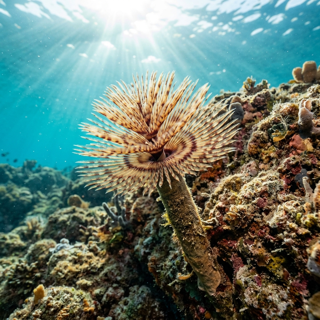 Spirograph (Sabella spallanzanii) in its marine habitat