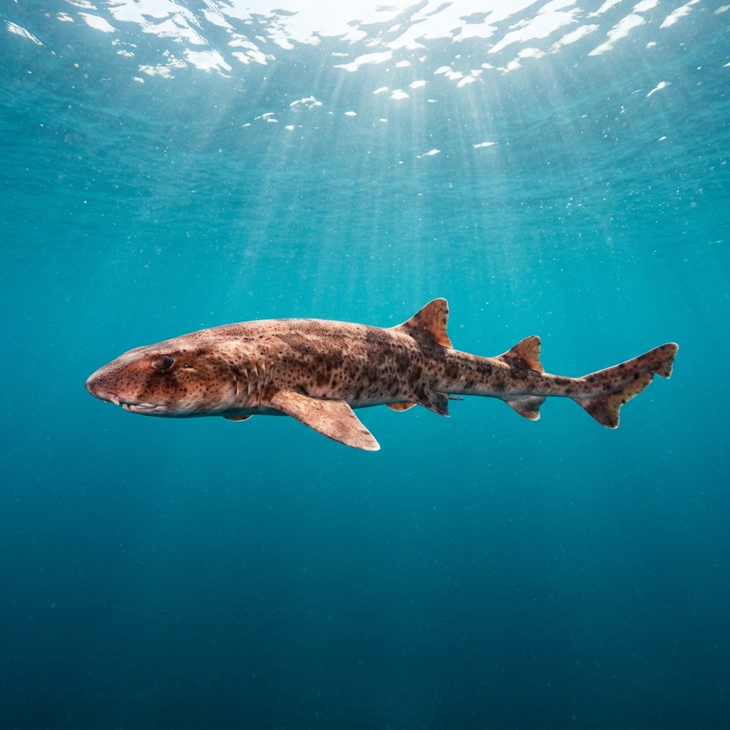 Swell Shark (Cephaloscyllium ventriosum) cruising through the ocean