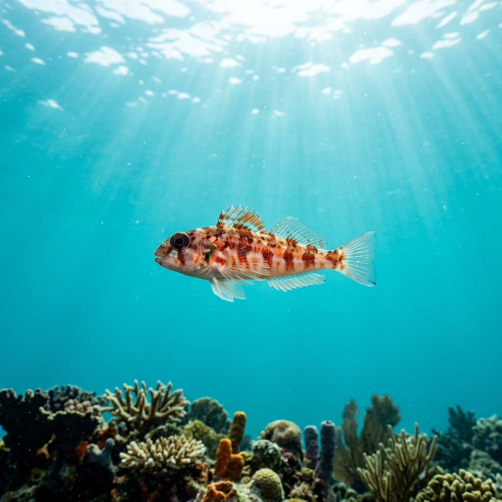 Triplefin (Tripterygiidae spp.) swimming in its natural underwater habitat