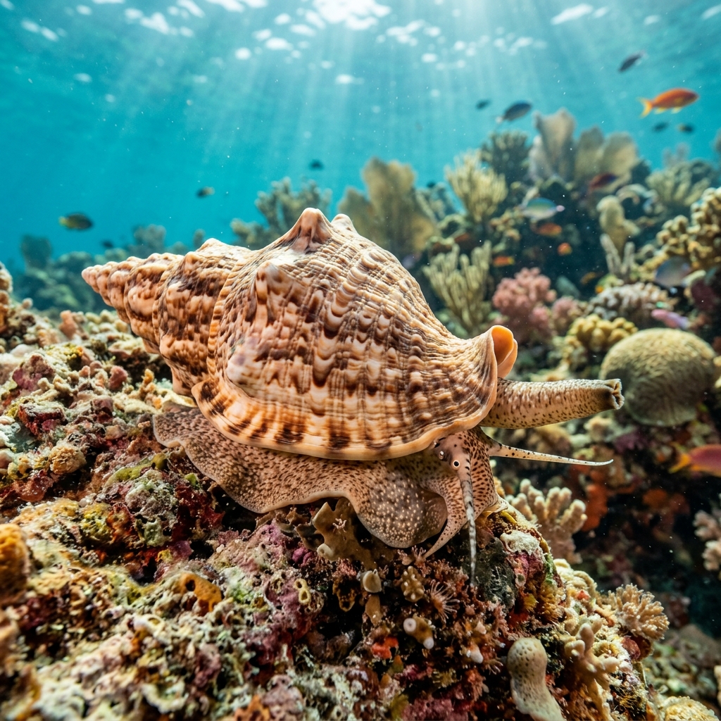 Triton (Ranellidae spp.) on the ocean floor