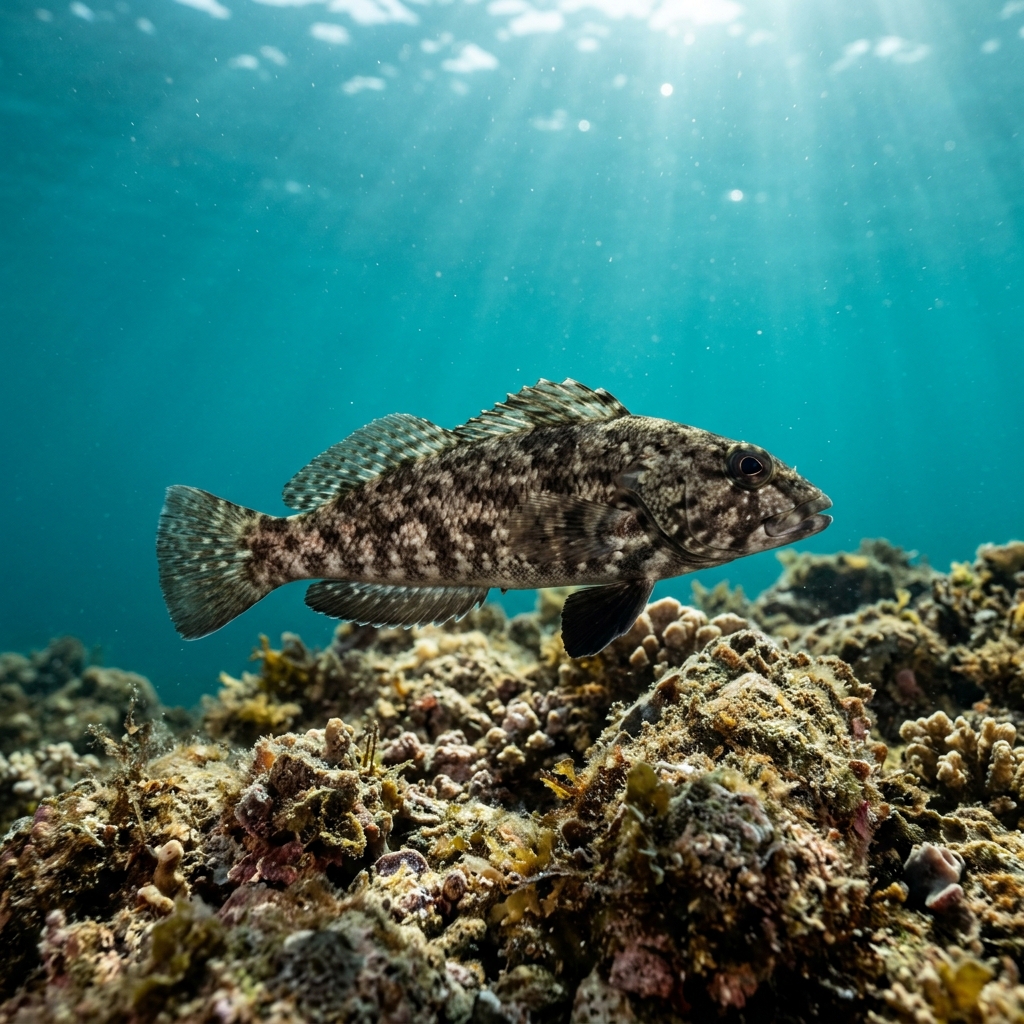 Underwater photograph of a juvenile Blue Cod