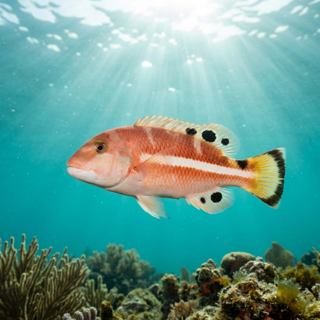 Underwater photograph of a juvenile California Sheephead