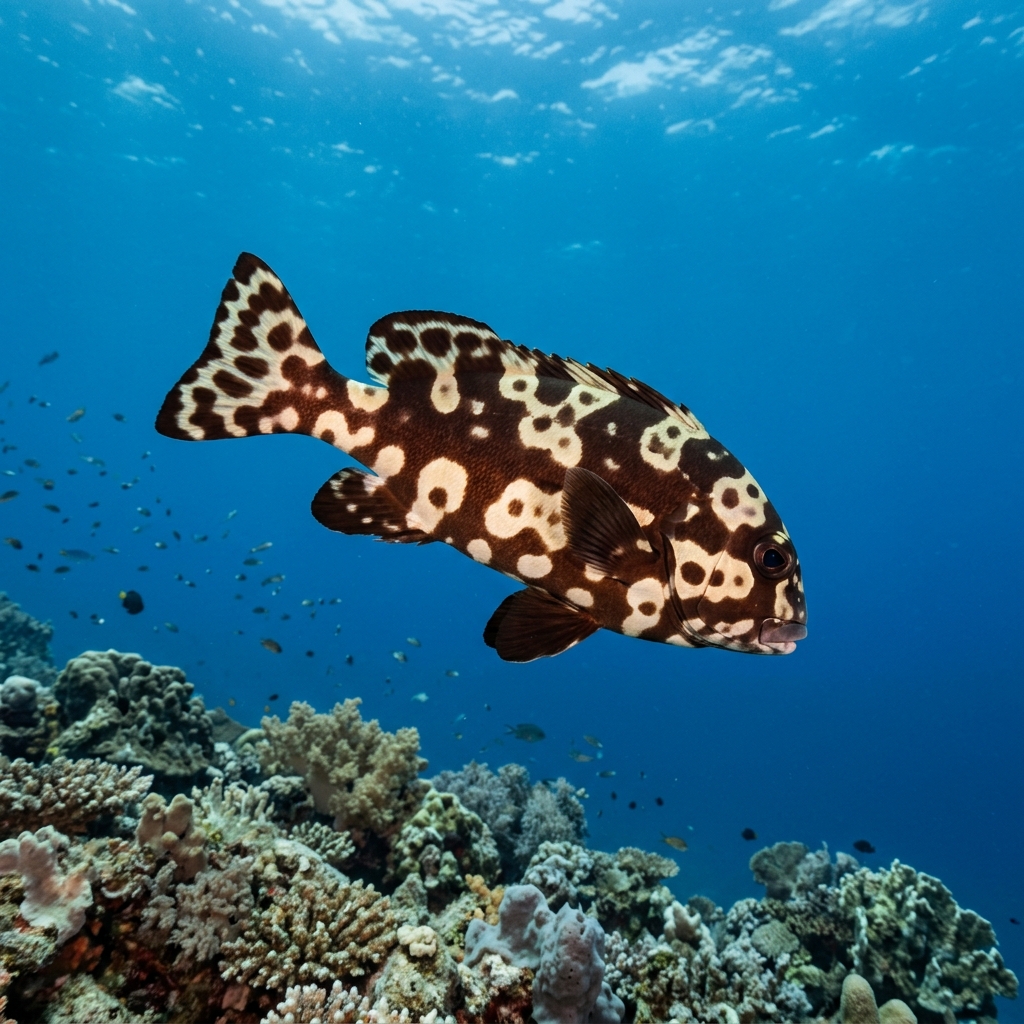Underwater photograph of a juvenile Harlequin Sweetlips