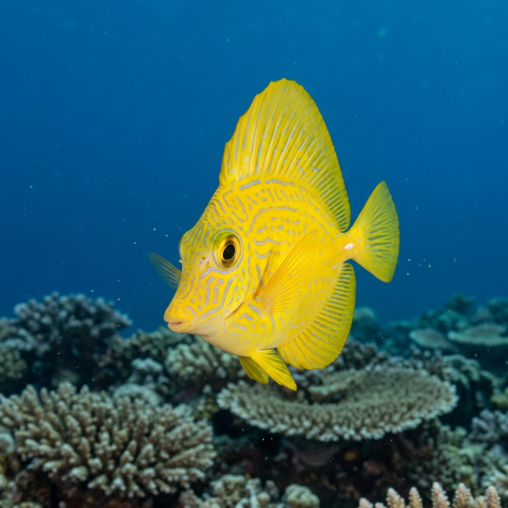 Underwater photograph of a juvenile Pacific Sailfin Tang