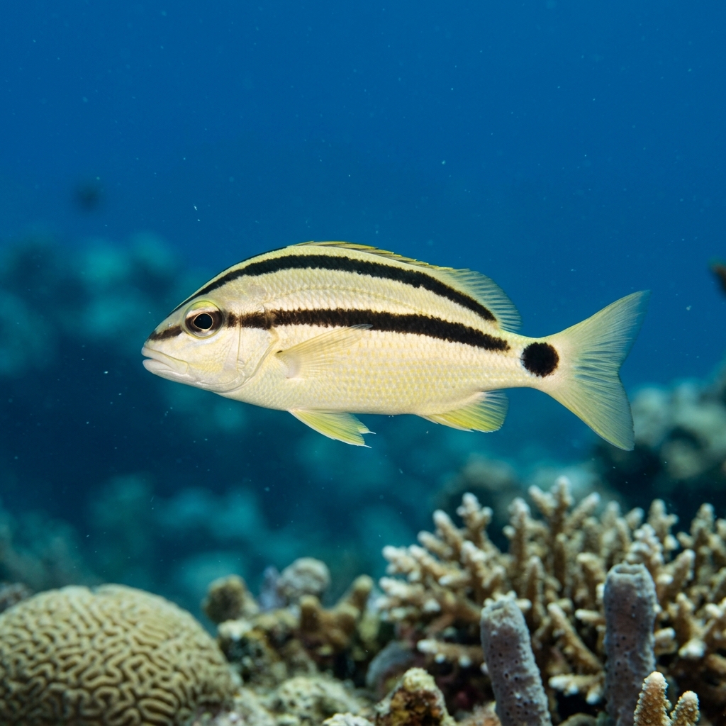 Underwater photograph of a juvenile Porkfish