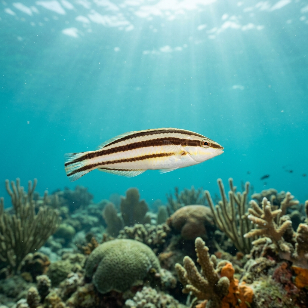 Underwater photograph of a juvenile Slippery Dick