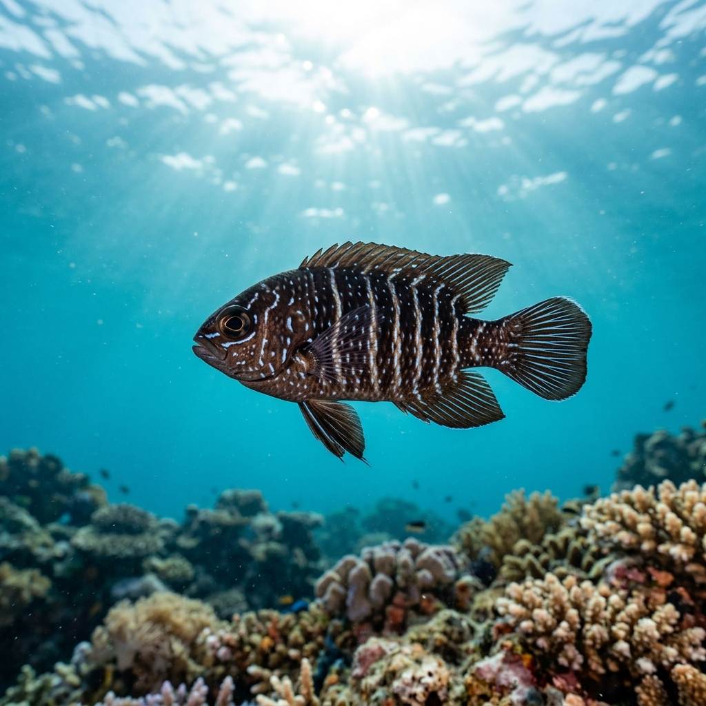 Underwater photograph of a juvenile Western Blue Devil