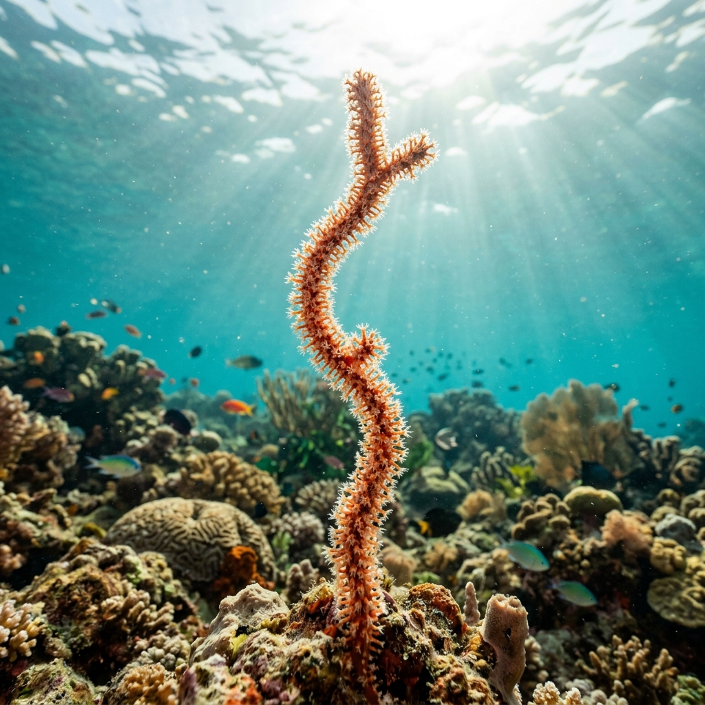 Whip Coral (Antipathidae spp.) growing on a reef